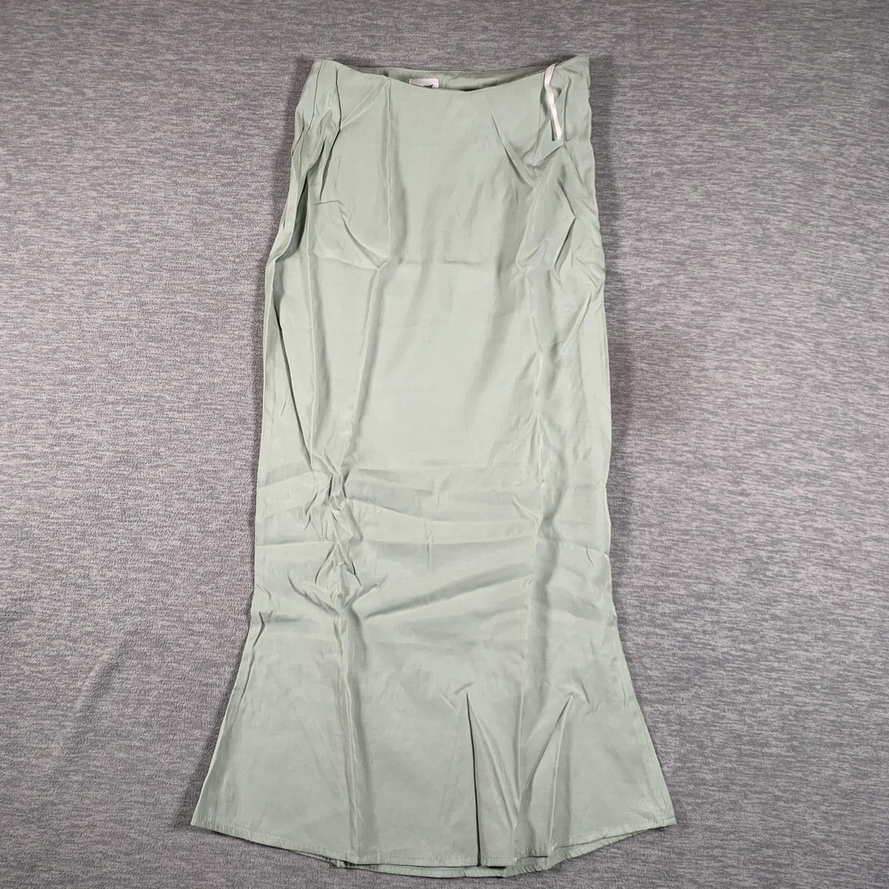 Princess Polly Skirt Womens 4 Green Midi Trumpet Slip Front Slit Party Evening